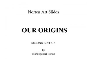 Norton Art Slides OUR ORIGINS SECOND EDITION by