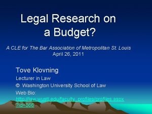 Legal research cle