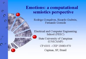 Emotions a computational semiotics perspective Rodrigo Gonalves Ricardo