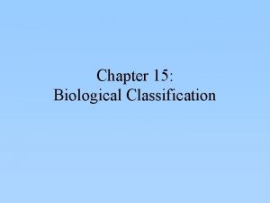 Chapter 15 Biological Classification What is this These