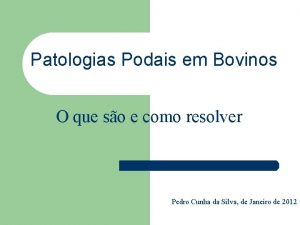 Afecções podais em bovinos