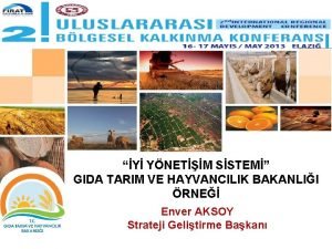 Y YNETM SSTEM GIDA TARIM VE HAYVANCILIK BAKANLII