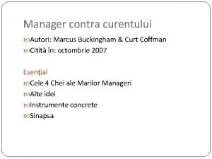 Manager contra curentului