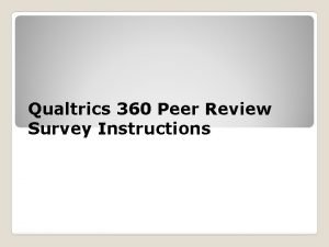 Peer review survey