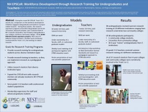 NH EPSCo R Workforce Development through Research Training