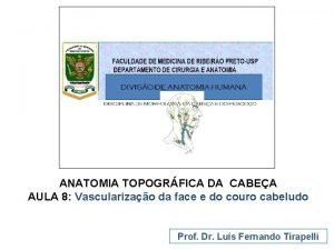 ANATOMIA TOPOGRFICA DA CABEA AULA 8 Vascularizao da