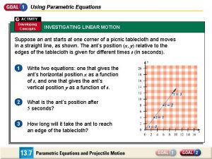 Parametric equations activity