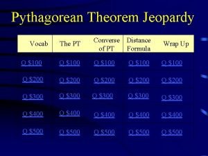 Pythagorean theorem jeopardy