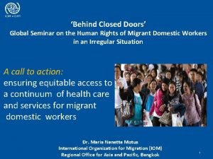 Behind Closed Doors Global Seminar on the Human
