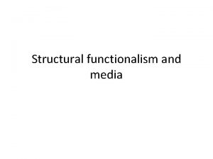 Structural functionalism examples