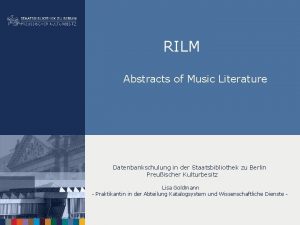 Rilm abstracts