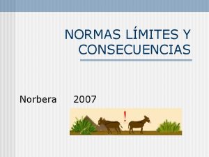 NORMAS LMITES Y CONSECUENCIAS Norbera 2007 Objetivos para