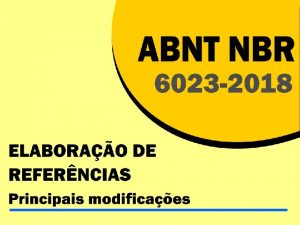 Abnt 6023:2018