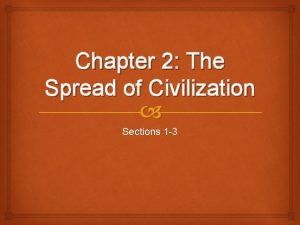 Chapter 2 The Spread of Civilization Sections 1