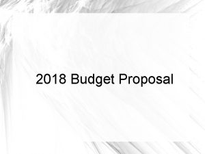 2018 Budget Proposal Current Reserve Study Results Reserve