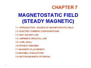 Magneto static