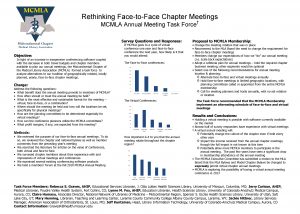 Rethinking FacetoFace Chapter Meetings MCMLA Annual Meeting Task