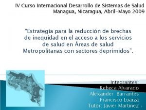 IV Curso Internacional Desarrollo de Sistemas de Salud