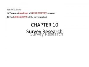 Variables in survey research