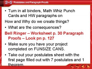 Turn in all binders Math Whiz Punch Cards