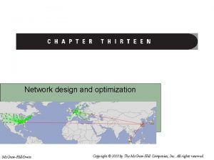 Network design and optimization