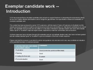 A level computer science exemplar candidate work