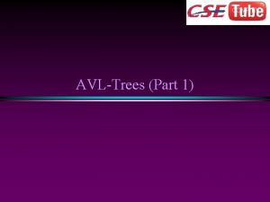 COMP 171 AVLTrees Part 1 AVL Trees Slide COMP 171 AVLTrees Part 1 AVL Trees Slide