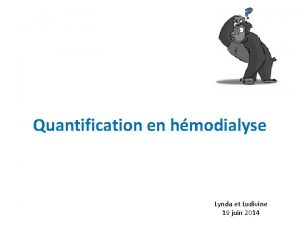 Quantification en hmodialyse Lynda et Ludivine 19 juin