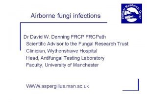 Airborne fungi infections Dr David W Denning FRCPath