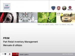 PRIM Part Retail Inventory Management Manuale di utilizzo