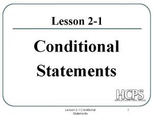 Conditional statements