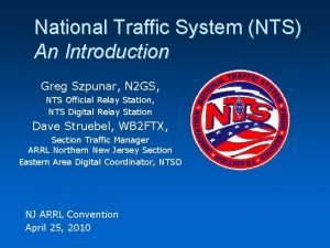 National Traffic System NTS An Introduction Greg Szpunar