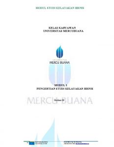 Modul studi kelayakan bisnis Modul studi kelayakan bisnis