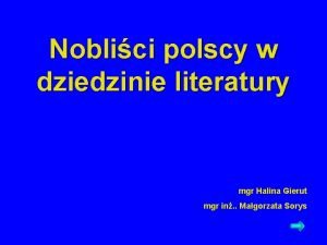 Polscy nobliści literatura