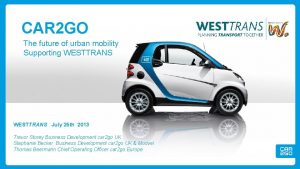 CAR 2 GO The future of urban mobility