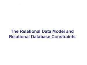 Relational database constraints