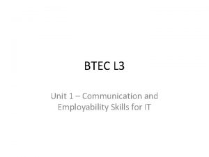 Unit 1 communication and employability skills for it