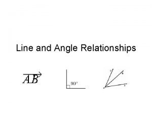Line and Angle Relationships Points Lines and Rays