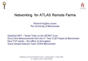 Networking for ATLAS Remote Farms Richard HughesJones The