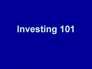 Investing 101 Types of Savings tools Savings Account