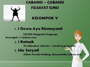 Cabang-cabang filsafat