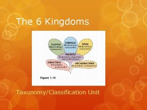 The 6 Kingdoms TaxonomyClassification Unit Taxonomic Key a