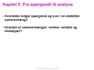 Kapitel 3 Fra sprgsml til analyse Hvorledes indgr