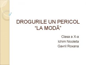 Drogurile proiect didactic