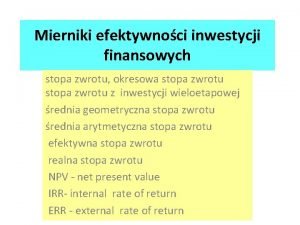 Geometryczna stopa zwrotu