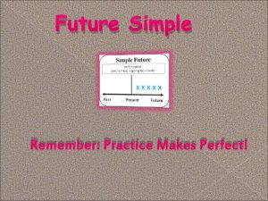 Future Simple Remember Practice Makes Perfect Future Simple