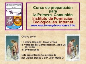 Curso de preparacin para la Primera Comunin Instituto