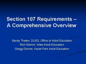 Section 107 Requirements A Comprehensive Overview Sandy Thelen