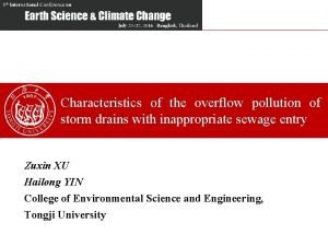 Characteristics of the overflow pollution of storm drains