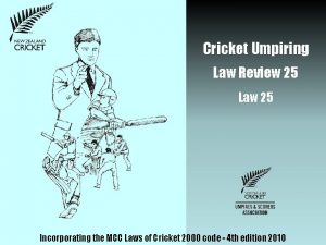 Cricket Umpiring Law Review 25 Law 25 Incorporating